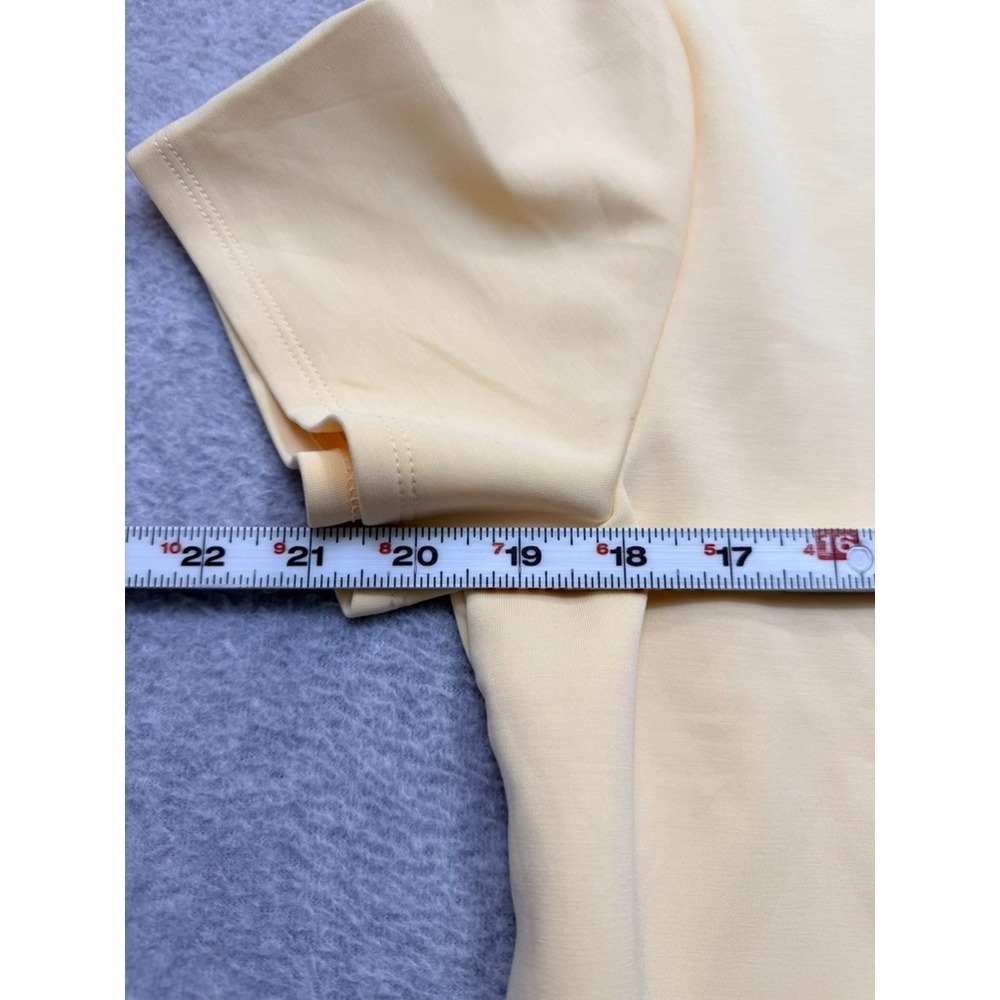 Members Mark Sandwash Dress Pale Yellow Short Sleeve T-Shirt Shift L NWT - Picture 3 of 7